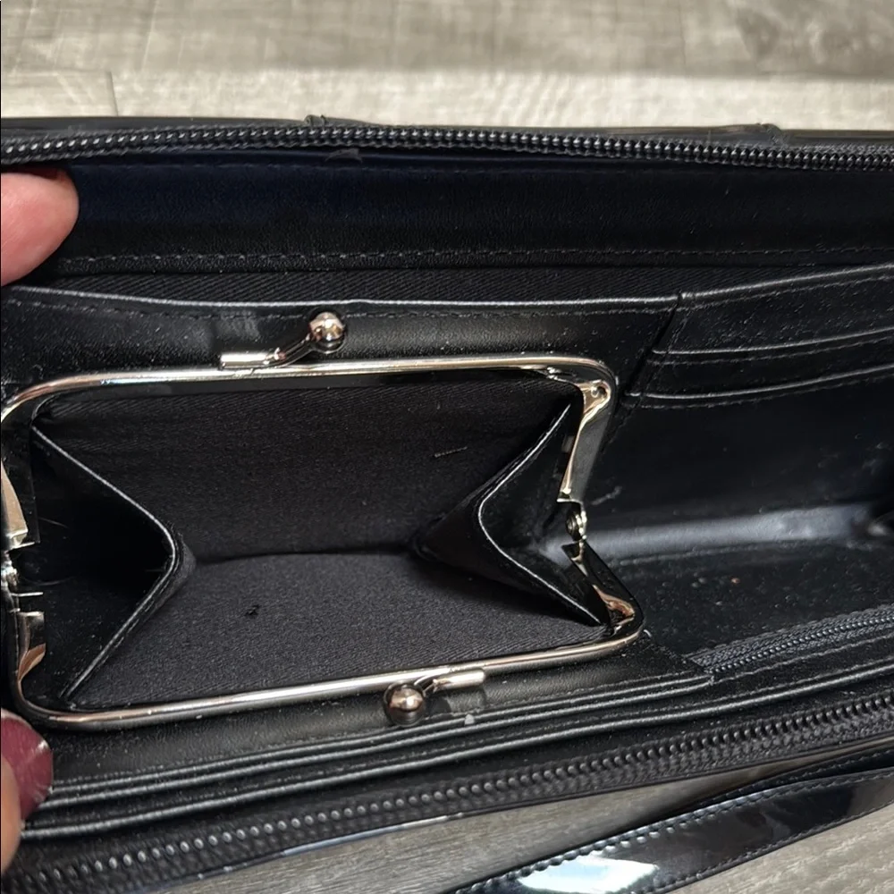 Patent Black Wallet Wristlet - Picture 12 of 13